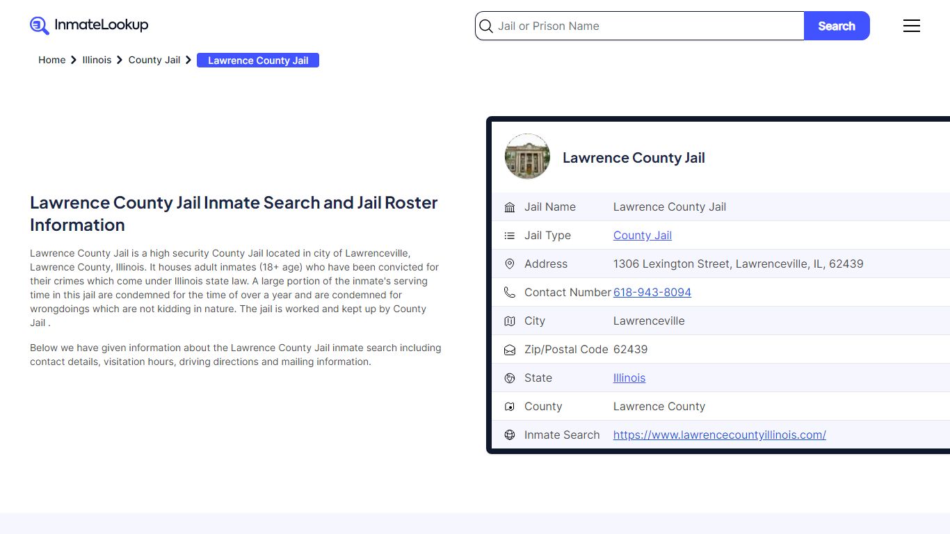 Lawrence County Jail (IL) Inmate Search Illinois - Inmate Lookup